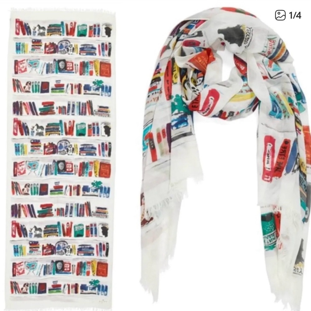 Kate Spade Library Illustration Scarf
